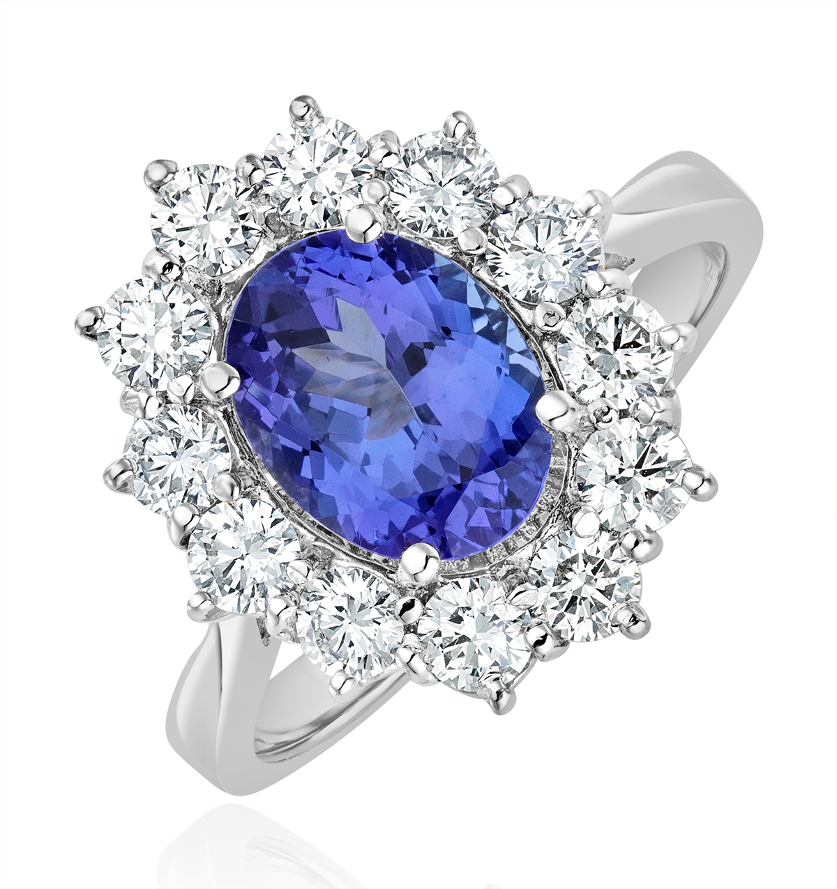 Universal Jewels 925 Sterling Silver Wedding Engagement Cluster Ring 0.90 Ct Genuine Tanzanite Universal Jewels 925 Sterling Silver Wedding Engagement Cluster Ring 0.90 Ct Genuine Tanzanite