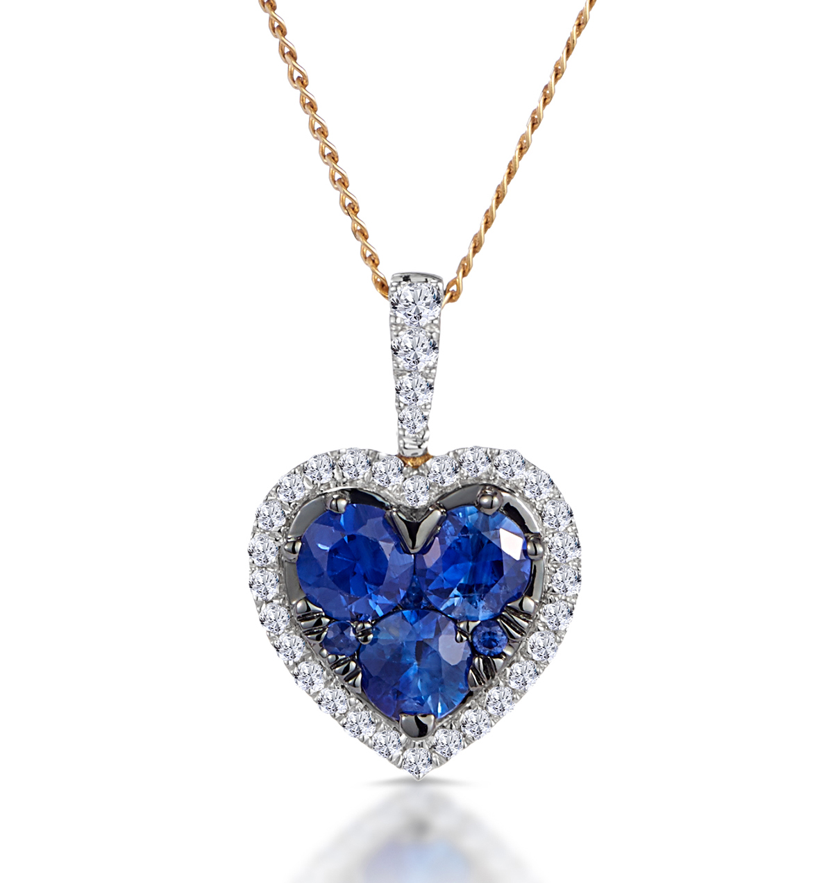 0 80ct Sapphire Asteria Diamond Heart Pendant Necklace In 18k Gold